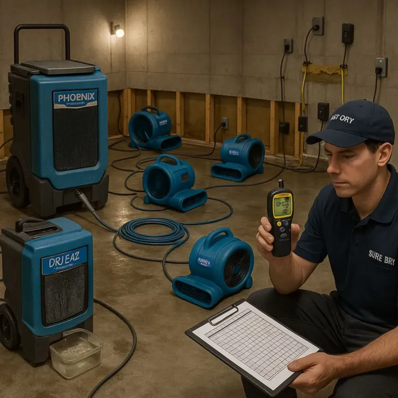 Structural Drying and Dehumidification process in Marinette County, WI